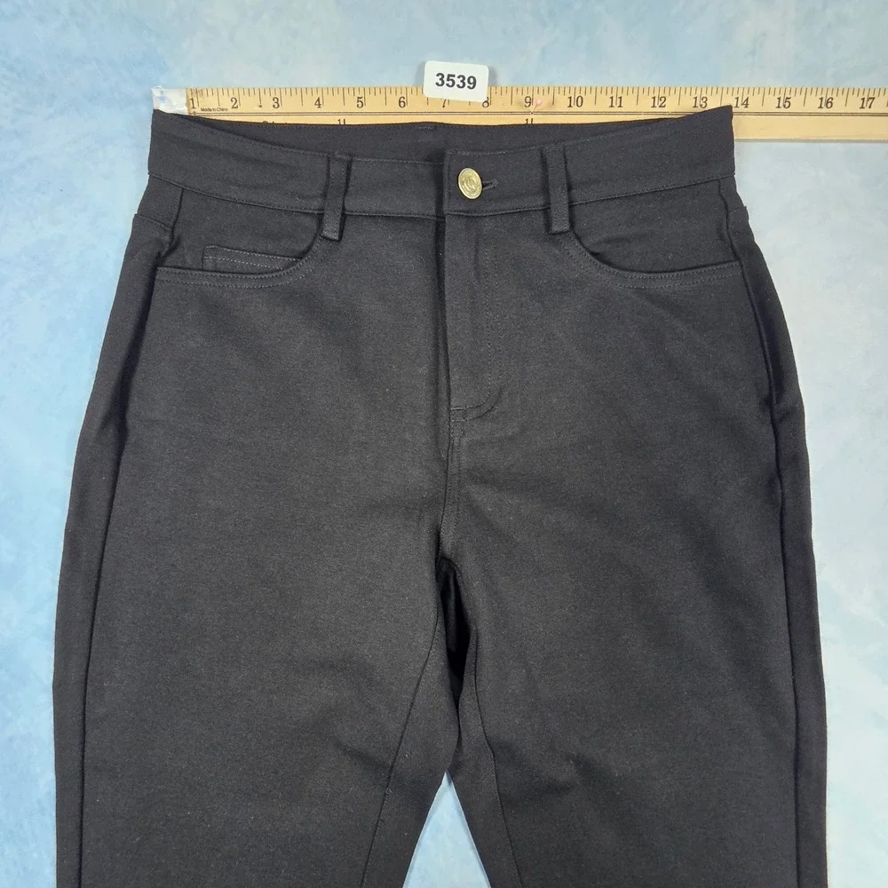 Michael Michael Kors Womens Black Ponte Knit Skinny Pants High Rise Leggings S